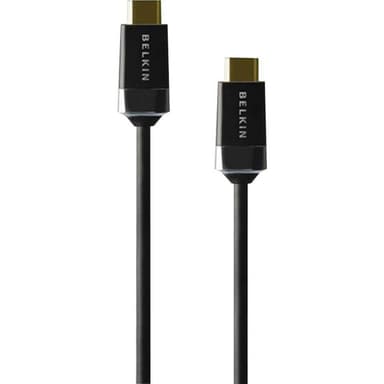 Belkin HDMI Anslutningskabel 1.00 m HDMI0018G-1M guldpläterad kontakt Svart [1x HDMI hane - 1x HDMI hane]