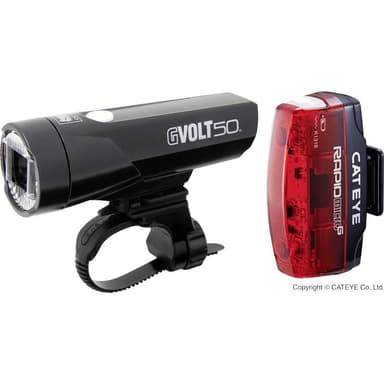 Cateye Cykelbelysning-set GVOLT50 + RAPID MICRO G LED