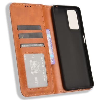 SKALO Motorola Moto E14 4G Embossed Premium Plånboksfodral - Brun