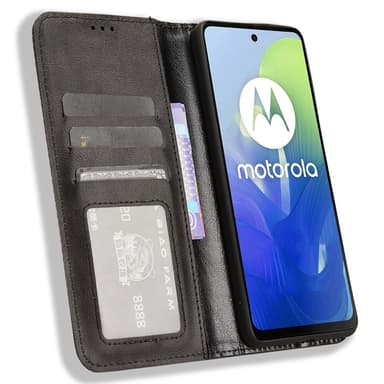 SKALO Motorola Moto E14 4G Embossed Premium Plånboksfodral - Svart