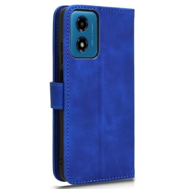 SKALO Motorola Moto E14 4G Matt PU-Läder Plånboksfodral - Blå