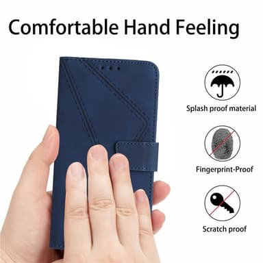SKALO Motorola Moto E14 4G Embossed Plånboksfodral i PU-Läder - Blå