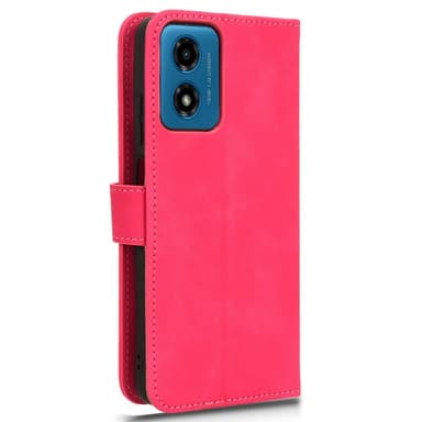 SKALO Motorola Moto E14 4G Matt PU-Läder Plånboksfodral - Cerise