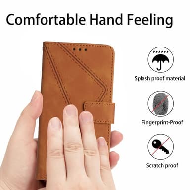 SKALO Motorola Moto E14 4G Embossed Plånboksfodral i PU-Läder - Brun