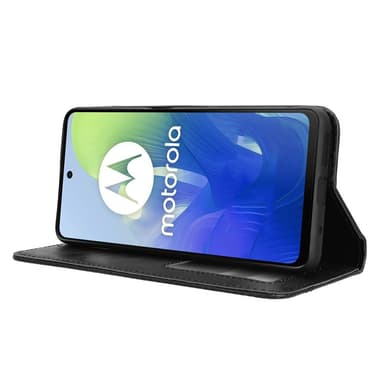 SKALO Motorola Moto E14 4G Embossed Premium Plånboksfodral - Svart