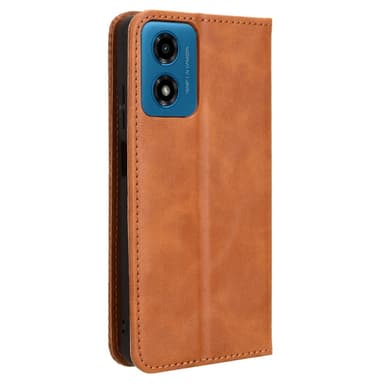 SKALO Motorola Moto E14 4G Embossed Premium Plånboksfodral - Brun