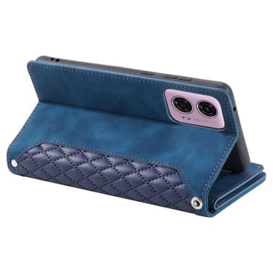 SKALO Motorola Moto E14 4G Big Wallet Quiltat Plånbok - Blå
