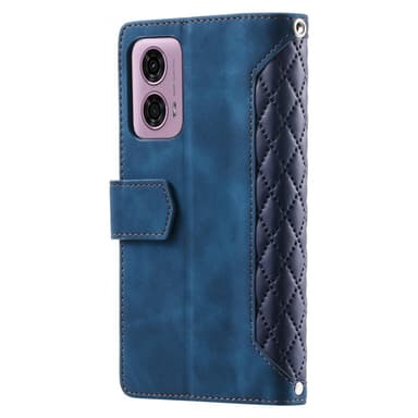 SKALO Motorola Moto E14 4G Big Wallet Quiltat Plånbok - Blå