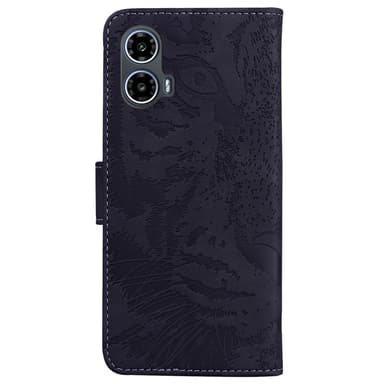 SKALO Motorola Moto E14 4G Embossed Tiger Plånbok - Svart