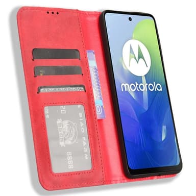 SKALO Motorola Moto E14 4G Embossed Premium Plånboksfodral - Röd