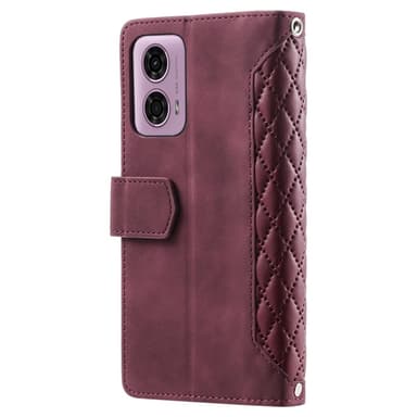 SKALO Motorola Moto E14 4G Big Wallet Quiltat Plånbok - Röd