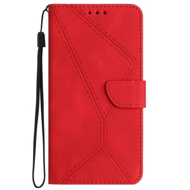 SKALO Motorola Moto E14 4G Embossed Plånboksfodral i PU-Läder - Röd
