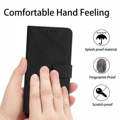 SKALO Motorola Moto E14 4G Embossed Plånboksfodral i PU-Läder - Svart