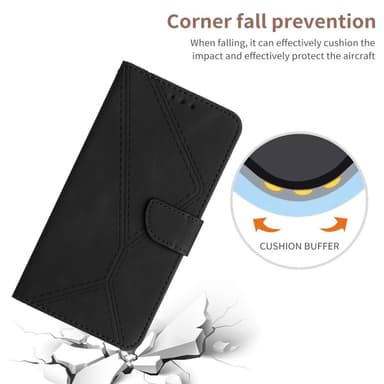 SKALO Motorola Moto E14 4G Embossed Plånboksfodral i PU-Läder - Svart