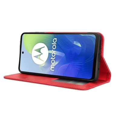 SKALO Motorola Moto E14 4G Embossed Premium Plånboksfodral - Röd