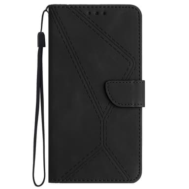 SKALO Motorola Moto E14 4G Embossed Plånboksfodral i PU-Läder - Svart