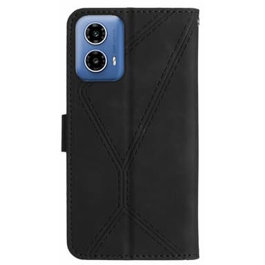 SKALO Motorola Moto E14 4G Embossed Plånboksfodral i PU-Läder - Svart