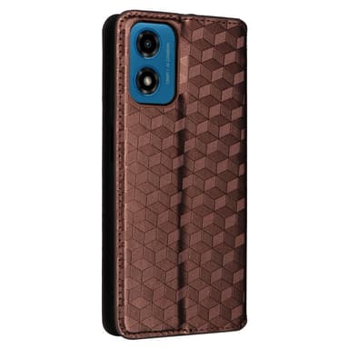 SKALO Motorola Moto E14 4G Embossed Plånboksfodral i PU-Läder - Brun