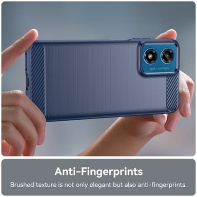 SKALO Motorola Moto E14 4G Armor Carbon Stöttåligt TPU-skal - Blå