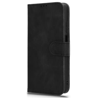 SKALO Motorola Moto E14 4G Matt PU-Läder Plånboksfodral - Svart