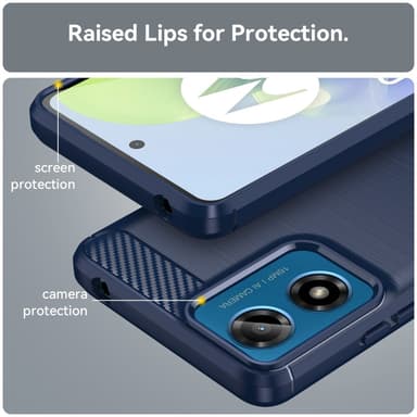 SKALO Motorola Moto E14 4G Armor Carbon Stöttåligt TPU-skal - Blå