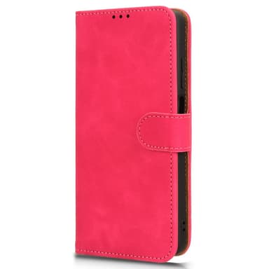 SKALO Motorola Moto E14 4G Matt PU-Läder Plånboksfodral - Cerise