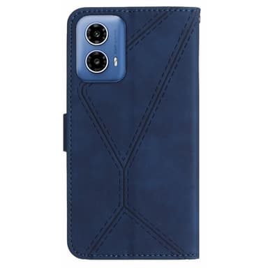 SKALO Motorola Moto E14 4G Embossed Plånboksfodral i PU-Läder - Blå