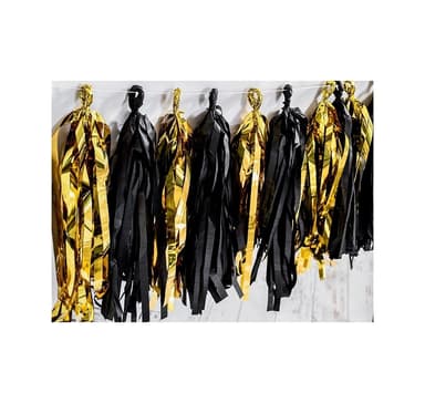Garland Tuti guld/svart ~2 m (12 st)