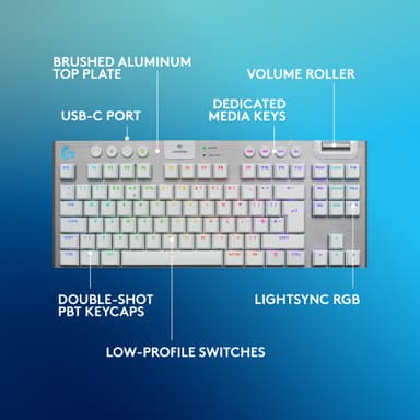 Logitech G915 X Lightspeed TKL Wireless Tactile tangentbord för gaming (vitt)