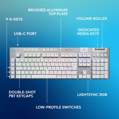 Logitech G915 X Lightspeed Wireless Tactile tangentbord för gaming (vitt)