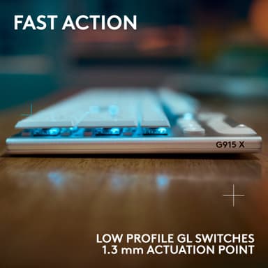 Logitech G915 X Lightspeed Wireless Tactile tangentbord för gaming (vitt)