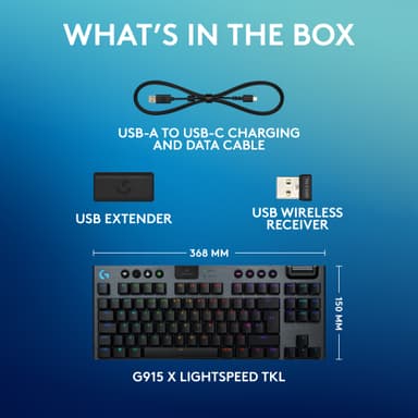 Logitech G915 X Lightspeed TKL Wireless Tactile tangentbord för gaming (svart)