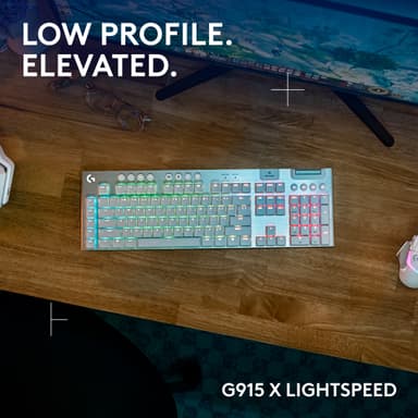 Logitech G915 X Lightspeed Wireless Tactile tangentbord för gaming (vitt)
