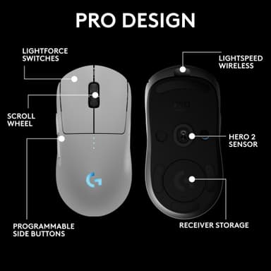 Logitech G PRO 2 LIGHTSPEED gamingmus (vit)
