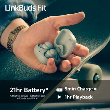 Sony LinkBuds Fit True Wireless in ear-hörlurar (vita)