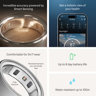 Oura Ring 4 smartring storlek 5 (borstat silver)
