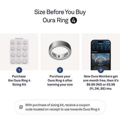 Oura Ring 4 smartring storlek 5 (borstat silver)