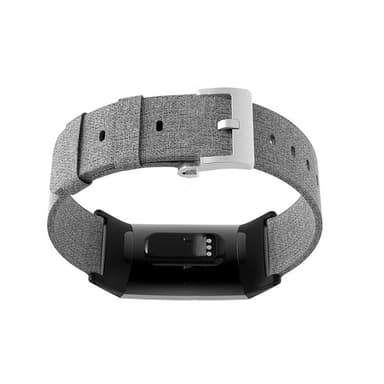 Canvas nylon klockarmband för Fitbit Charge 3 Grå