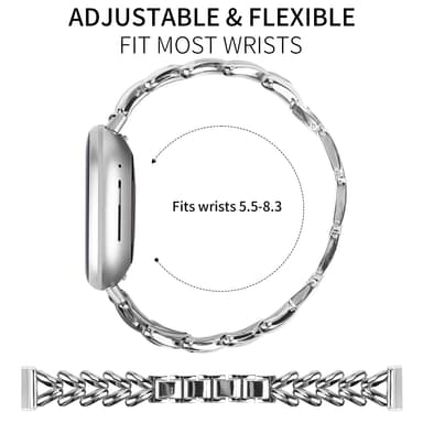 Fitbit Versa 4 klockarmband i rostfritt stål Silver