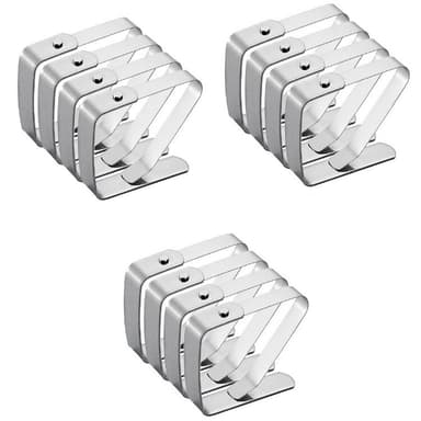 12-pack dukklämmor dukhållare för hem, picknick, utomhusfest Silver