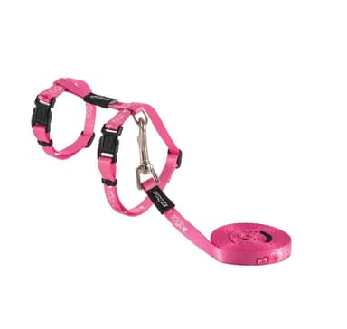 Kattsele med koppel kiddycat rosa hjärtan 24-40cm/1,8m, Rogz