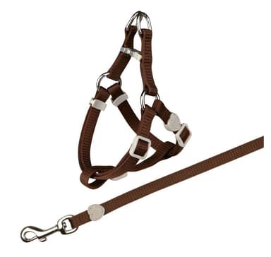 Kattsele med koppel, nylon, 26–37 cm/10 mm, 1,20 m