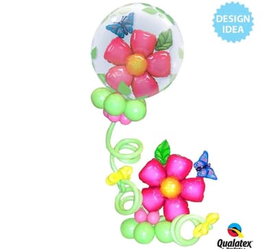 Leaves Flower' Double Bubble Balloon