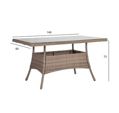 Bord TOSCANA 140x80xH73cm, beige