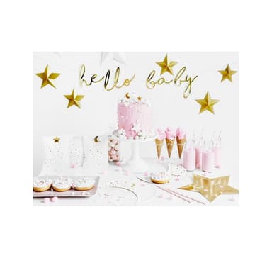 Banner Hello Baby, Guld 18*70cm