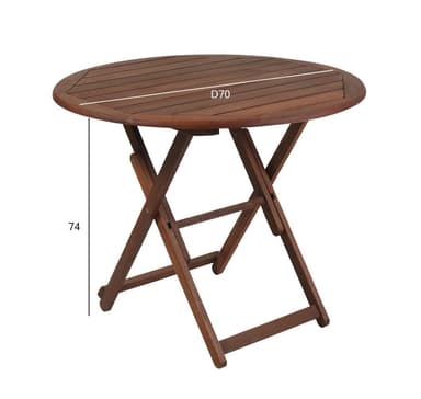 Bord NANTES D70xH74cm, meranti