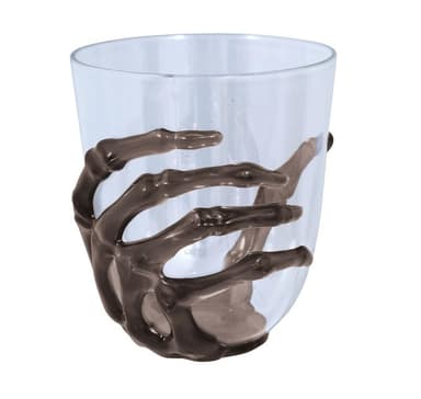 Bägare/glas med skeletthand 9,5cm