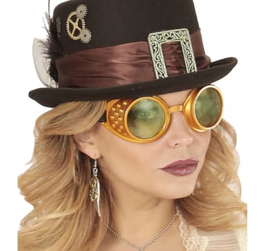 Glasögon Steampunk Guld