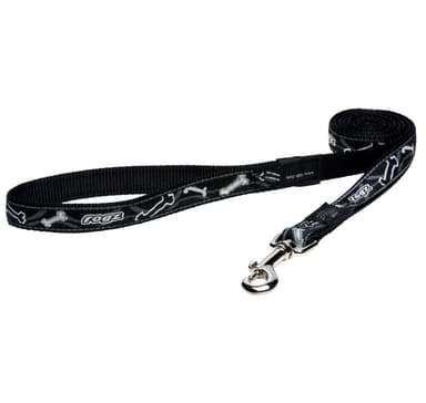 Leash Rogz Fancy Dress L 20mm, svart benmönster
