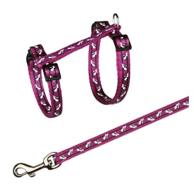 Kattsele med koppel, för alla katter, nylon, 27–45 cm/10 mm, 1,20 m, Trixie